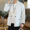 Kimono Cardigan Weiß mit Streifen 'Takao'
