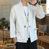 Kimono Cardigan Weiß mit Streifen 'Takao'