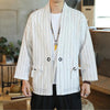 Kimono Cardigan Weiß mit Streifen 'Takao'