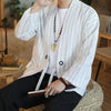 Kimono Cardigan Weiß mit Streifen 'Takao'