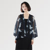 Kimono Damen Schwarz Transparent 'Hayko'