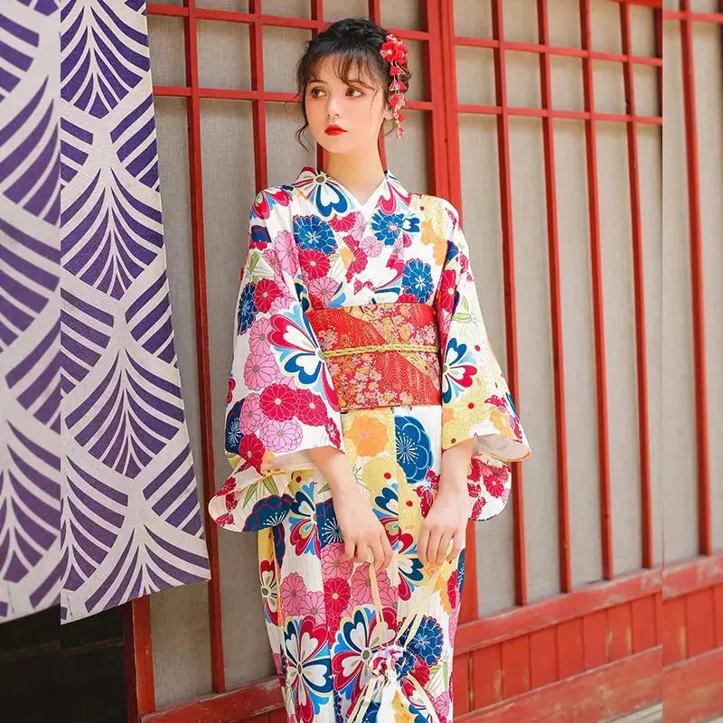 Bunter Japanischer Kimono für Frauen 'Reiko'