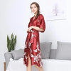 Langes Pyjama Japonais Kimono Bordeaux