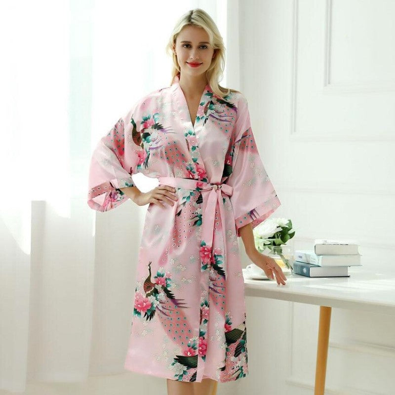 Langes Rosanes Kimono Pyjama