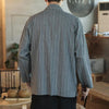 Graue gestreifte Kimono Jacke 'Takao'