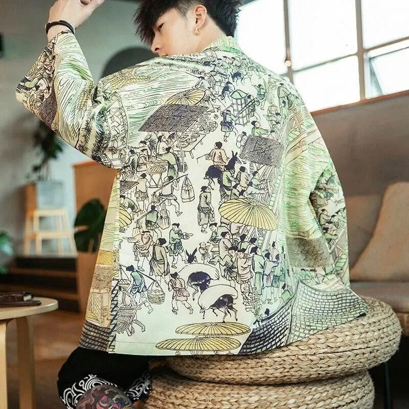 Kimono Jacke für Herren mit Druck 'Édition Kaïto'