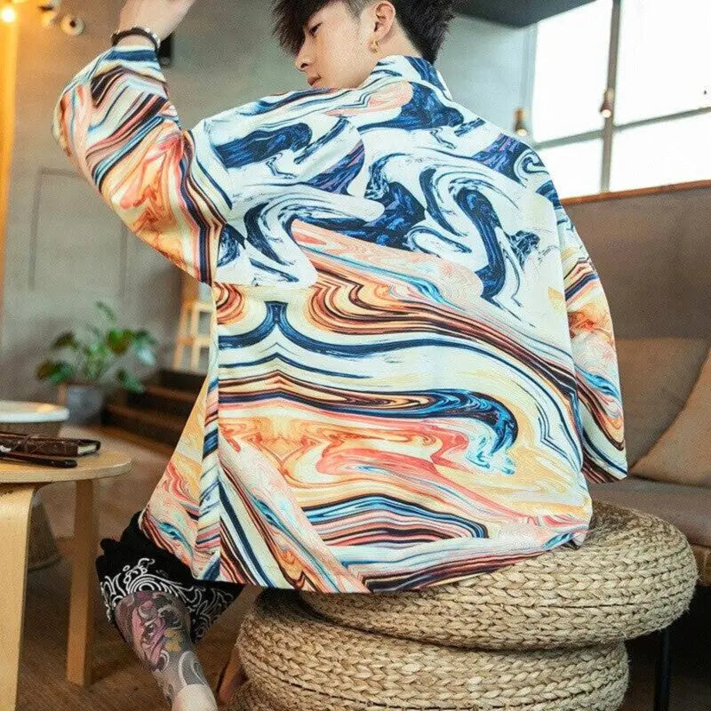 Moderne Kimono Jacke für Herren 'Édition Kaïto'