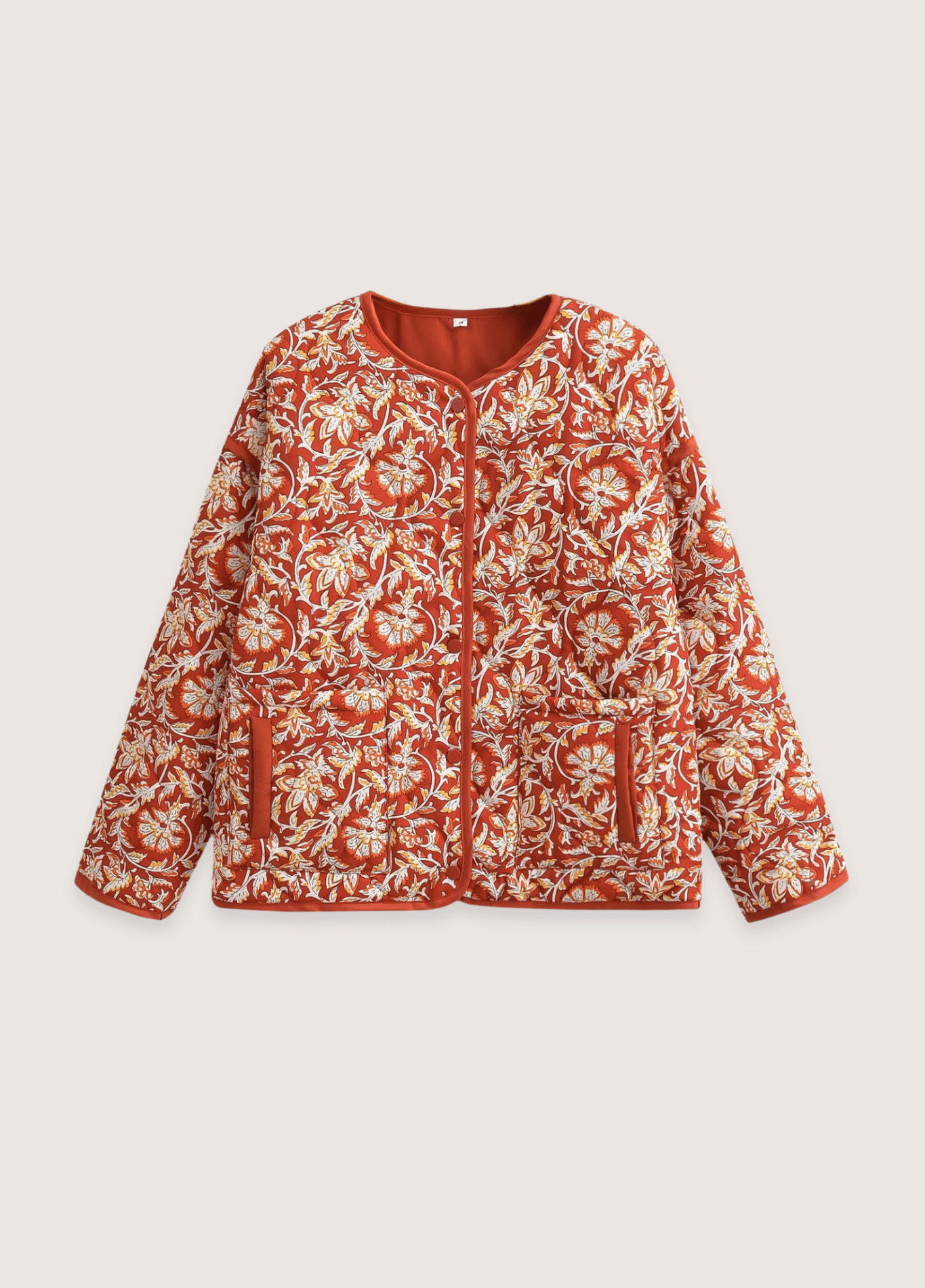 My Store Gepolsterte Kimono Jacke | Florales Terrakotta Gepolsterte Kimono Jacke | Florales Terrakotta
