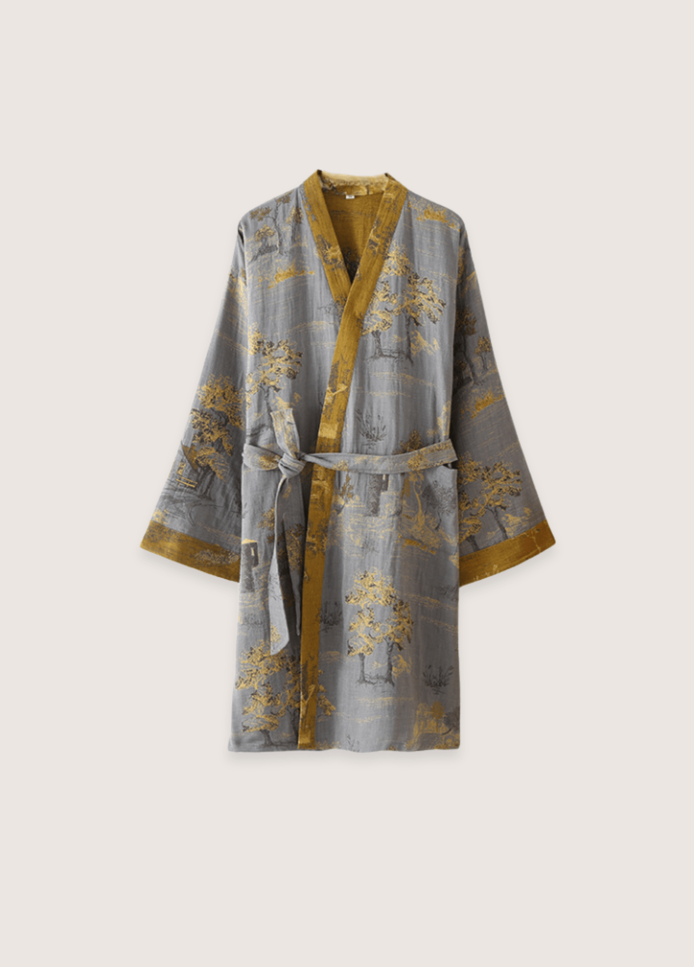 My Store Grau kimono Bademantel für Herren | Momiji Grau kimono Bademantel für Herren | Momiji