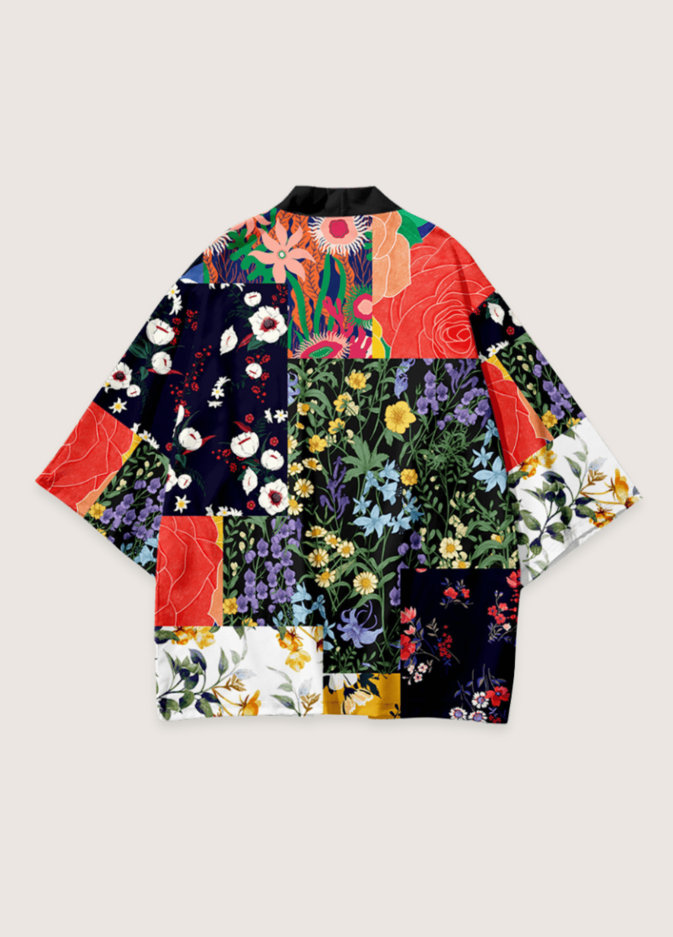 My Store Japanischer Kimono | Patchwork Floral Japanischer Kimono | Patchwork Floral