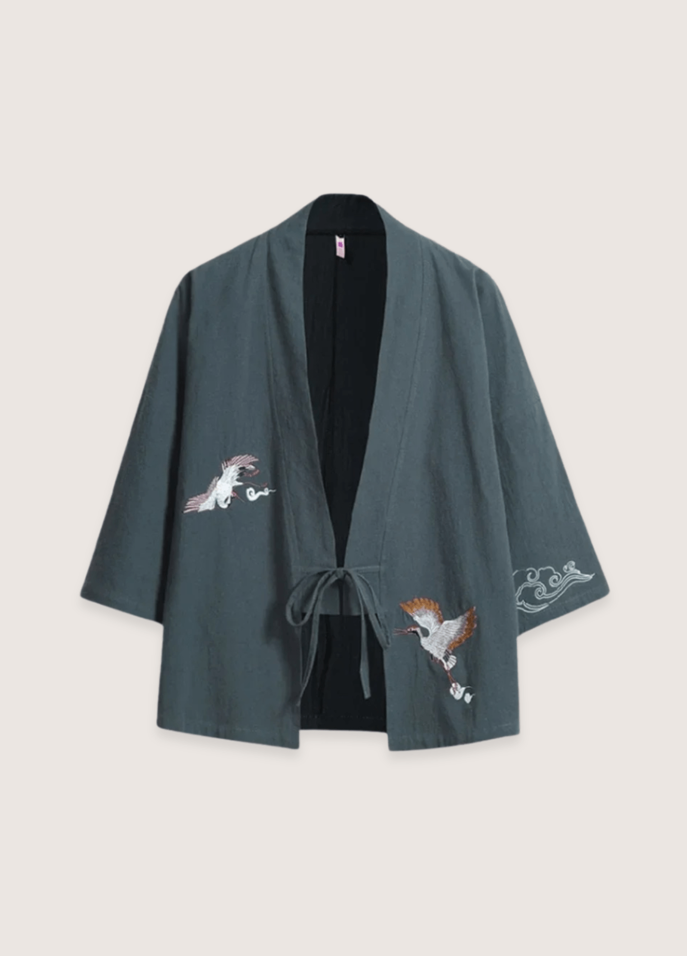 My Store Kimono Blau graue Leinen Jacke | Die zwei Kraniche Kimono Blau graue Leinen Jacke | Die zwei Kraniche