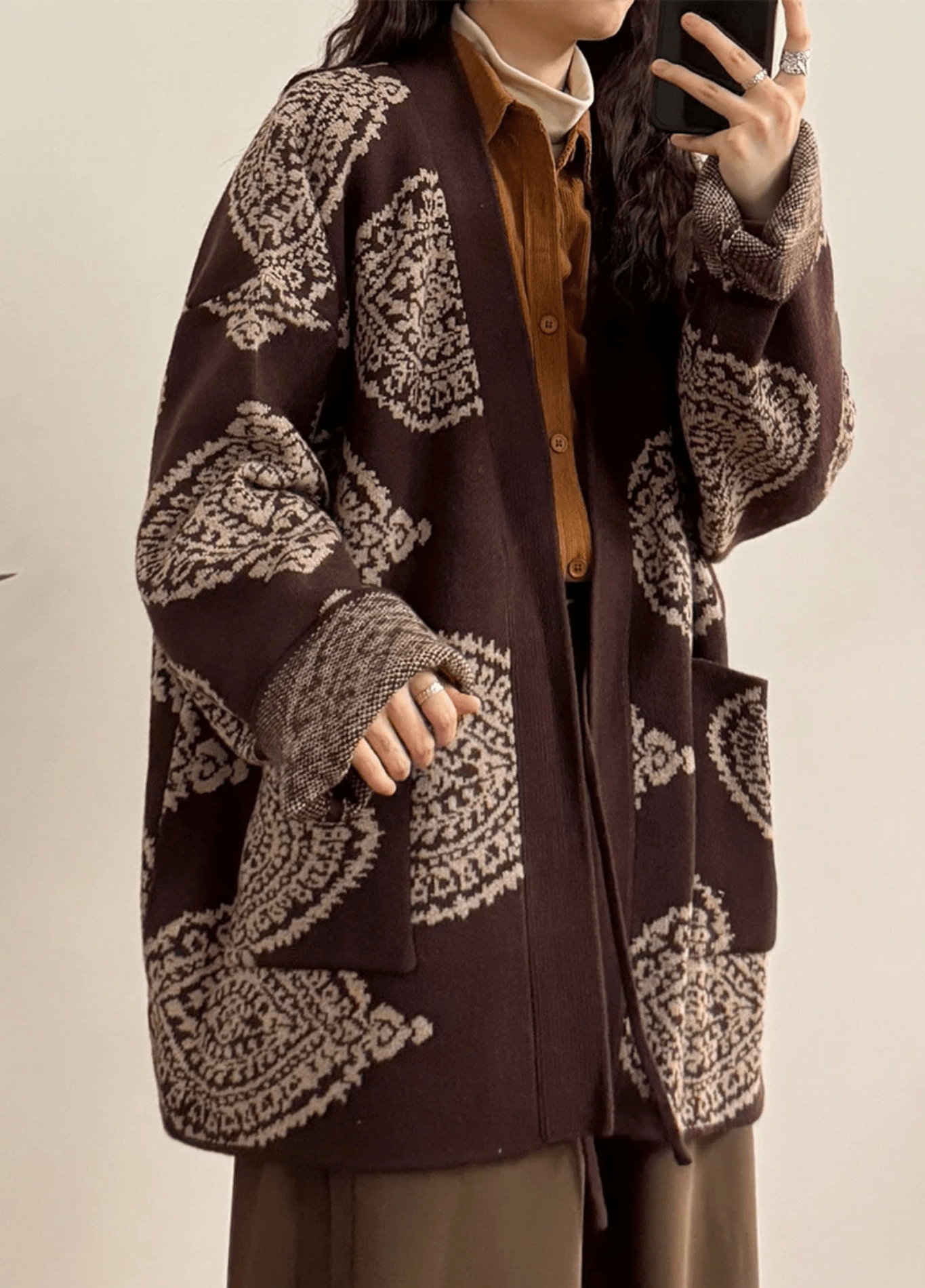 My Store Kimono Jacke Braune | Paisley Muster Kimono Jacke Braune | Paisley Muster