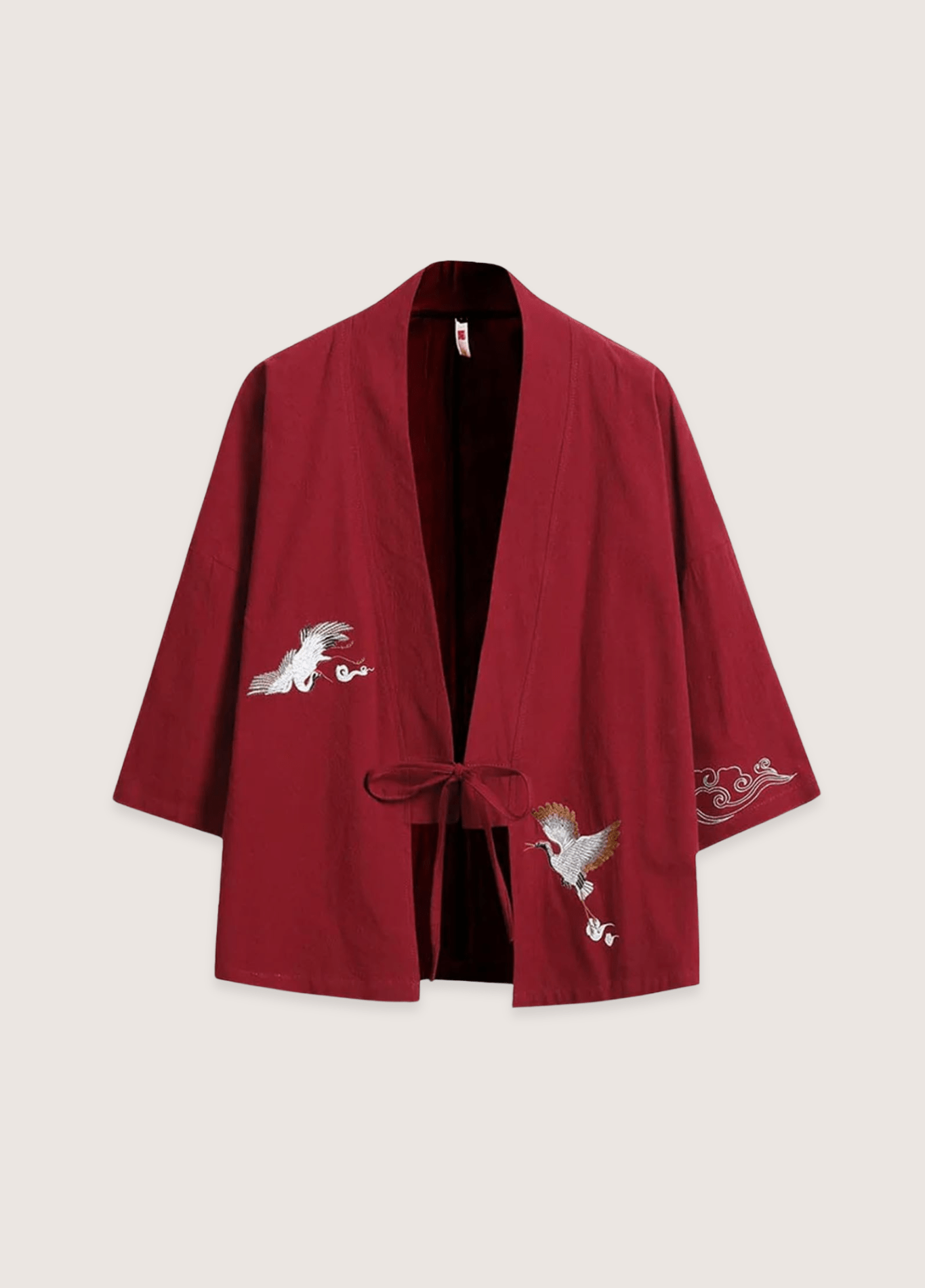 My Store Kimono Jacke Rote Leinen  | Die beiden Kraniche Kimono Jacke Rote Leinen  | Die beiden Kraniche