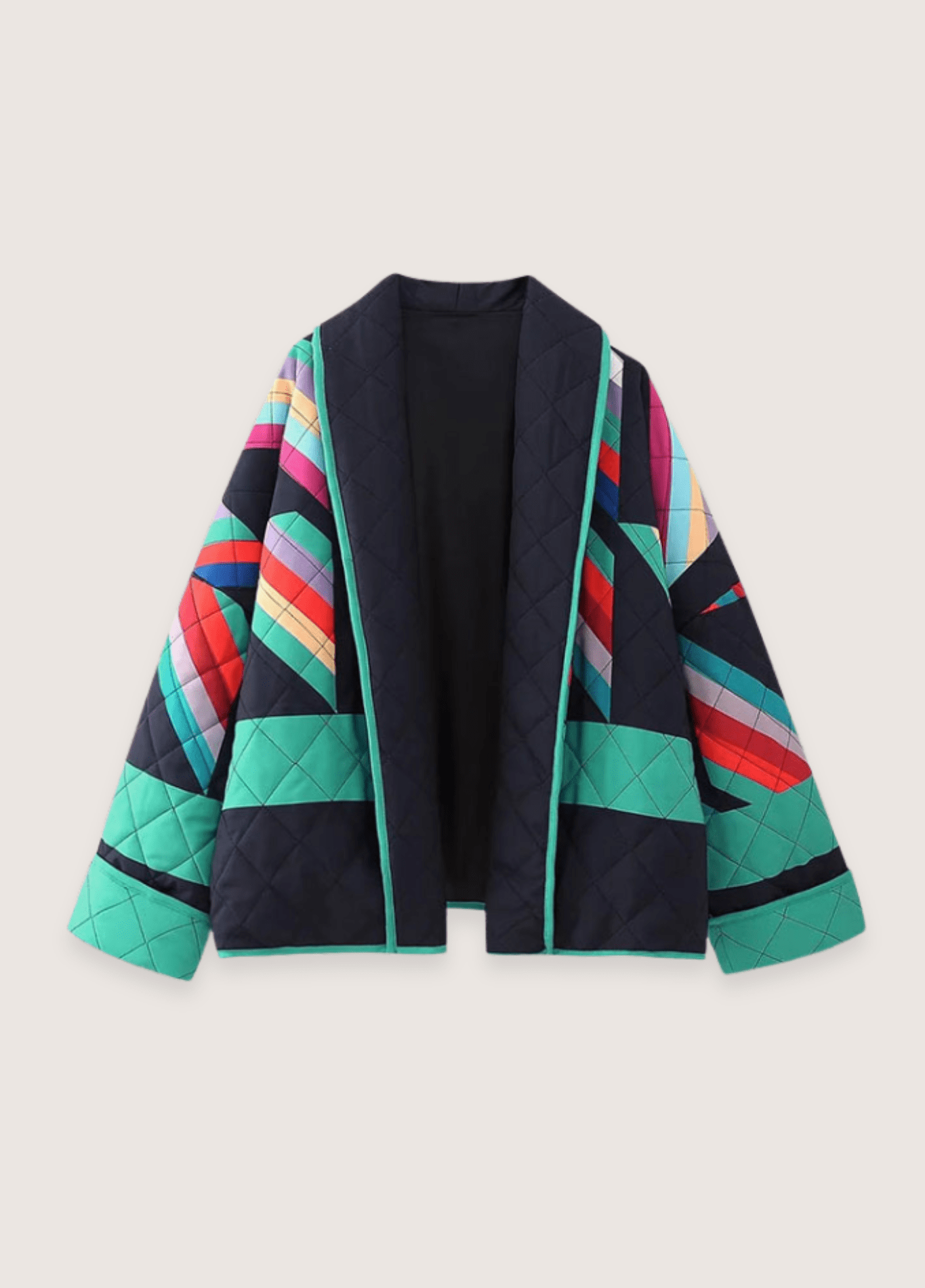 My Store Kimono Jacket Gestepptes | Buntes geometrisches Design der 80er Jahre Kimono Jacket Gestepptes | Buntes geometrisches Design der 80er Jahre