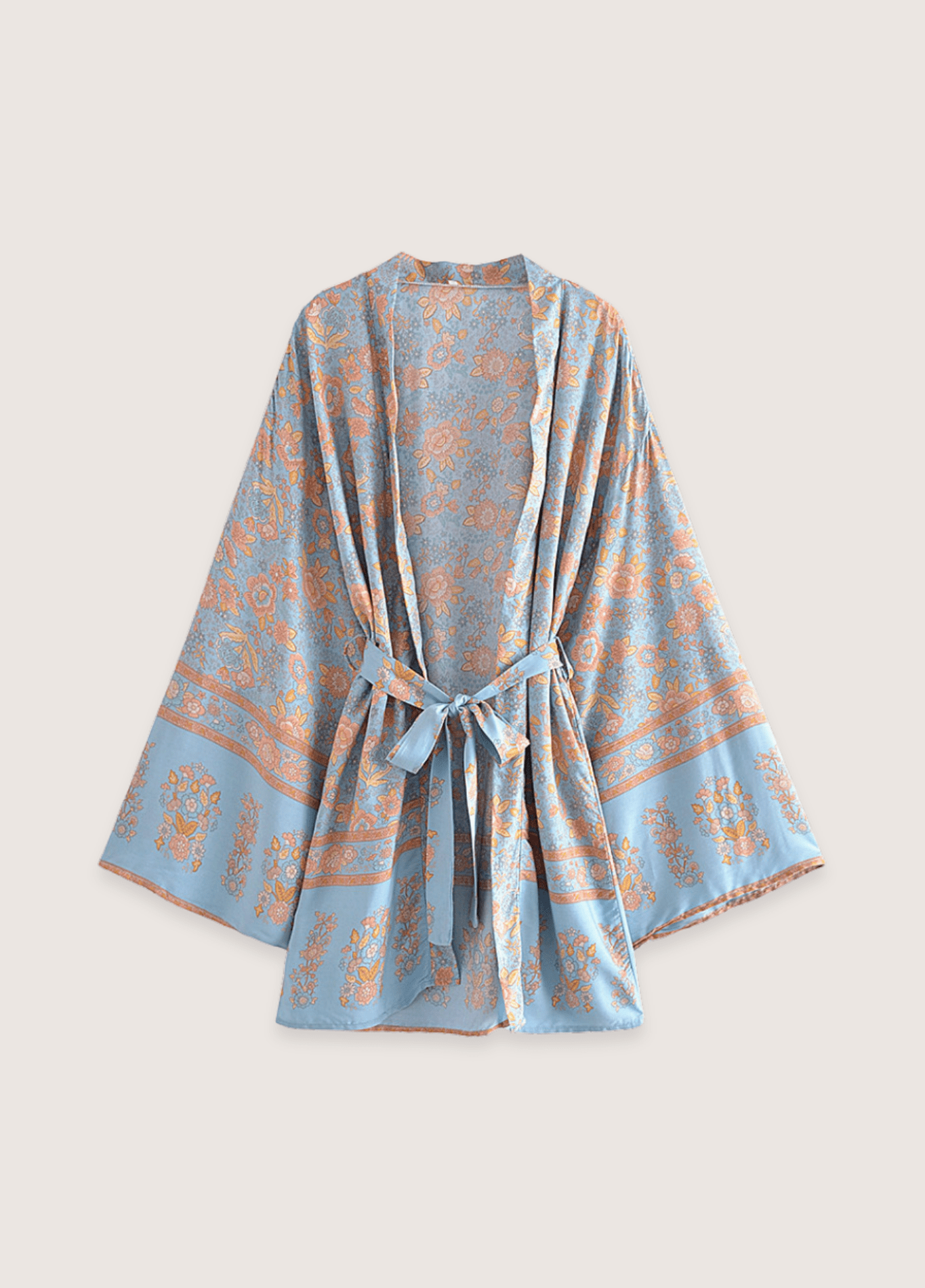My Store Kimono mit floralem Design in blau grau und rosé Kimono mit floralem Design in blau grau und rosé