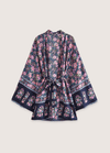 My Store rosa/blau / S Kimono mit floralen Motiven in Rosa und Nachtblau Kimono mit floralen Motiven in Rosa und Nachtblau 1005003800242571-Black-S