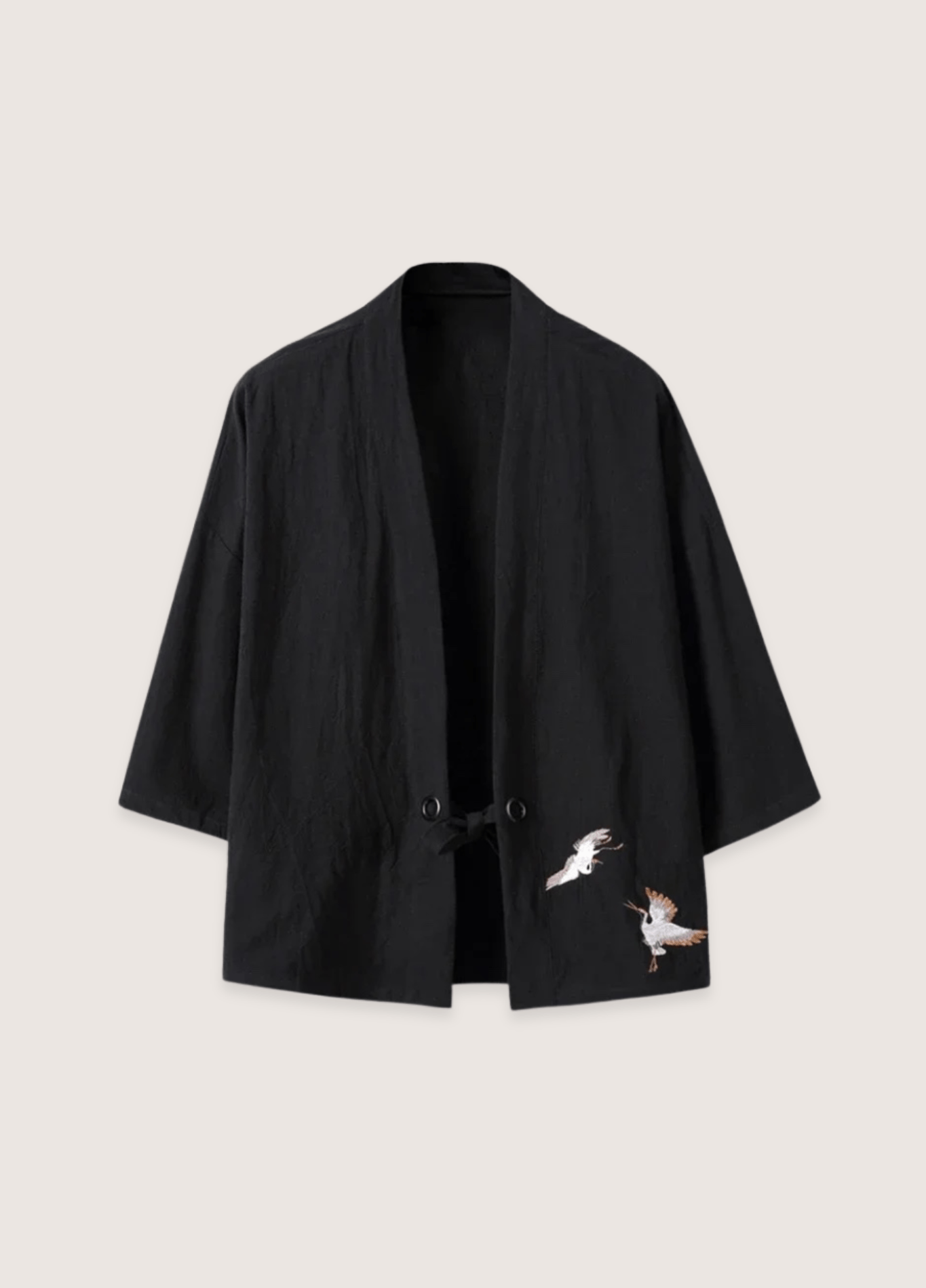 My Store Kimono Schwarze Leinen Jacke Kimono Schwarze Leinen Jacke