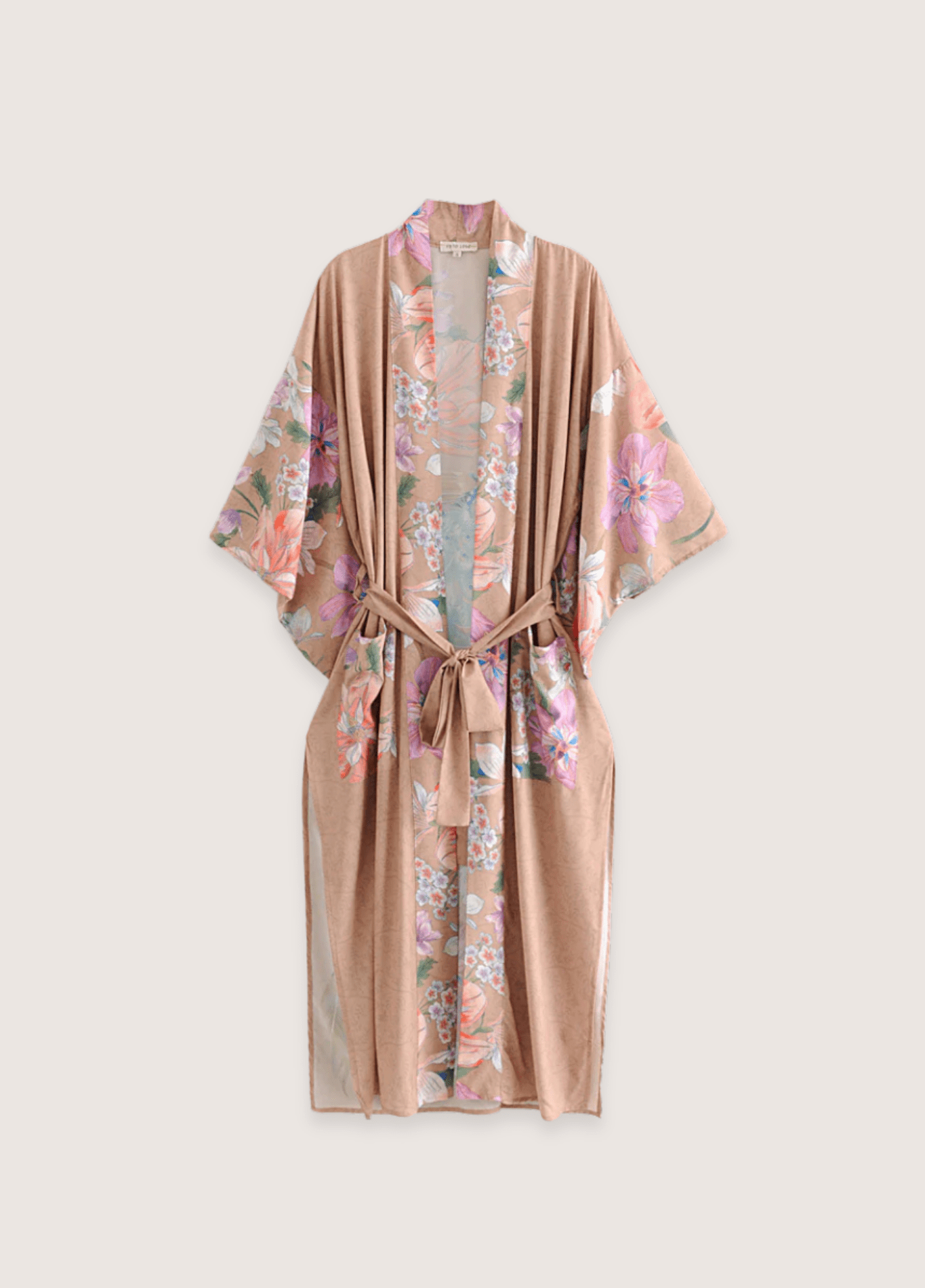 My Store Langer Kimono beiger rosafarbener | Fleur et Paon Bohème Langer Kimono beiger rosafarbener | Fleur et Paon Bohème