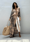 My Store beige / einzigartig Langer Kimono beiger rosafarbener mit Batikdruck und Gürtel Langer Kimono beiger rosafarbener mit Batikdruck und Gürtel 1005005841940236-style1-One Size