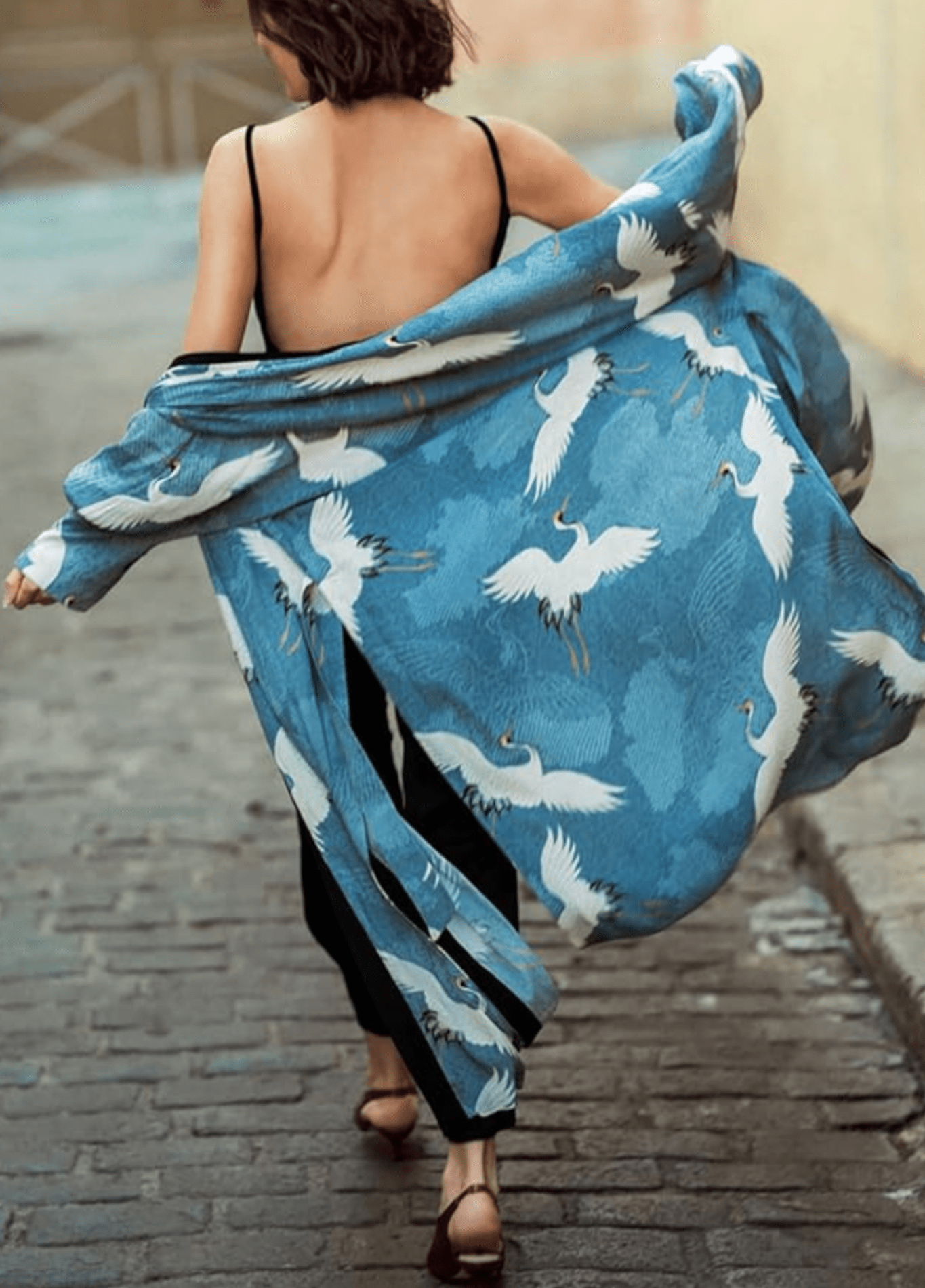 My Store blau / einzigartig Langer Kimono | Himmlische Kraniche Langer Kimono | Himmlische Kraniche 1005004123579776-Q1029-996-One Size