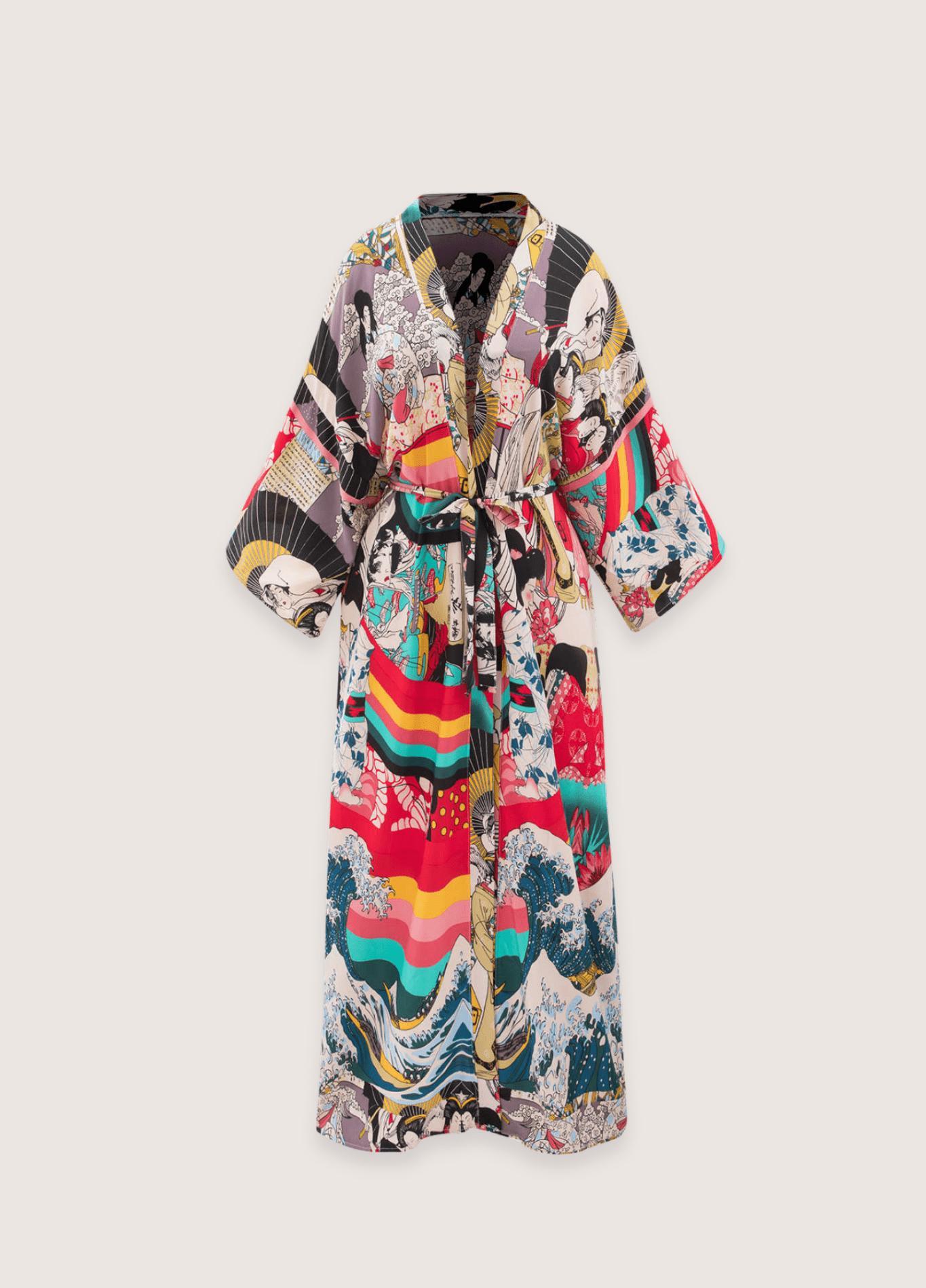 My Store bunt / einzigartig Langer Kimono mit japanischem Muster Langer Kimono mit japanischem Muster 1005006606751605-multi-One Size
