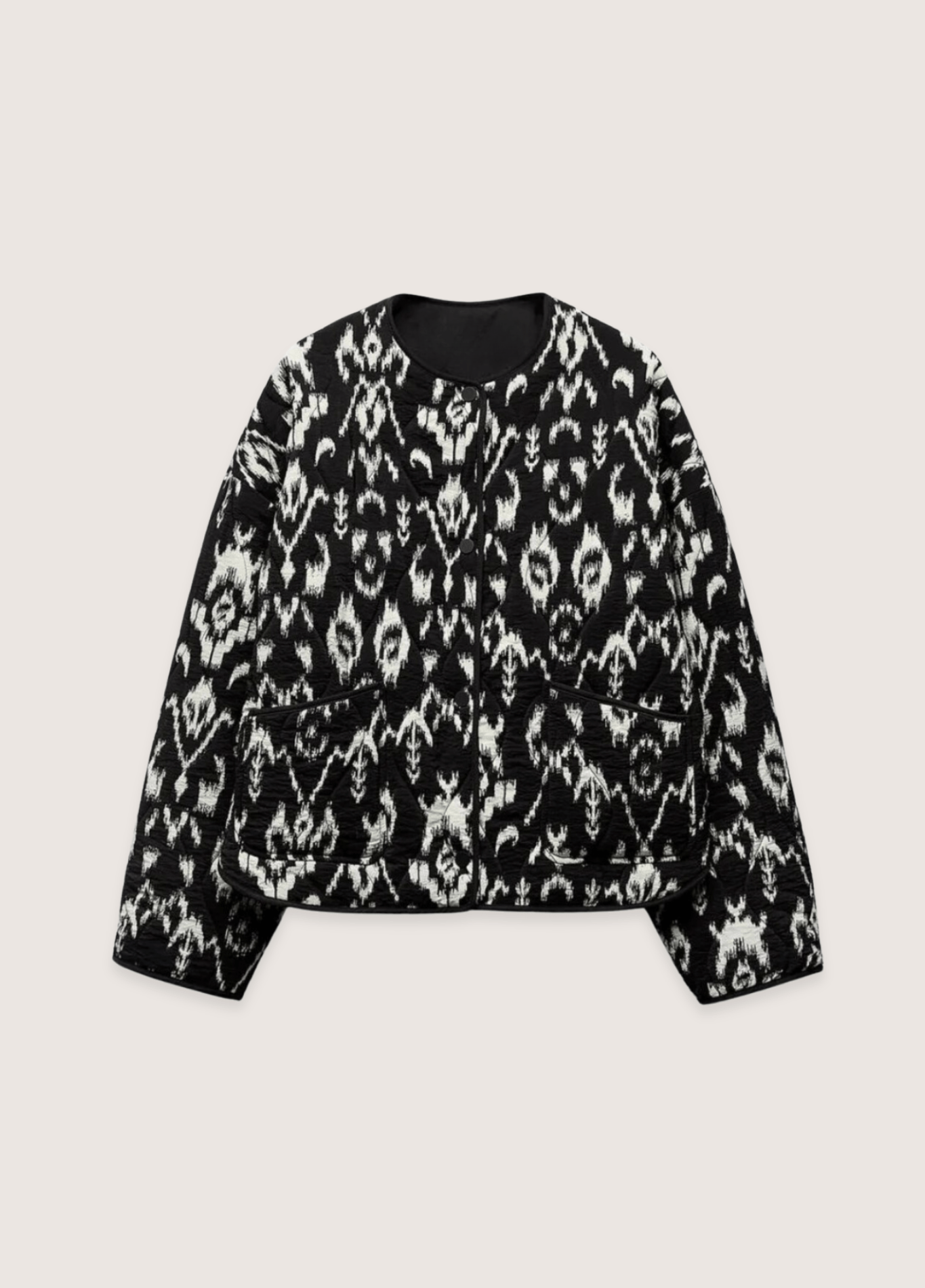 My Store Schwarz weiße Kimono Jacke | Ikat Schwarz weiße Kimono Jacke | Ikat